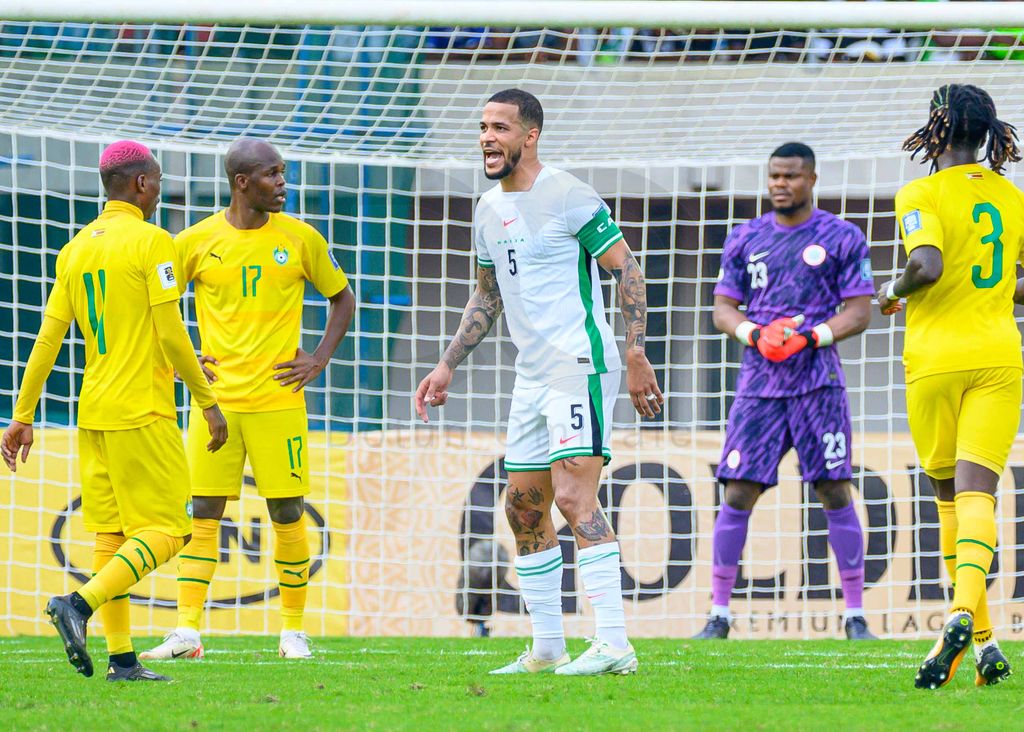 William Troost Ekong in action for the Super Eagles of Nigeria against Zimbabwe