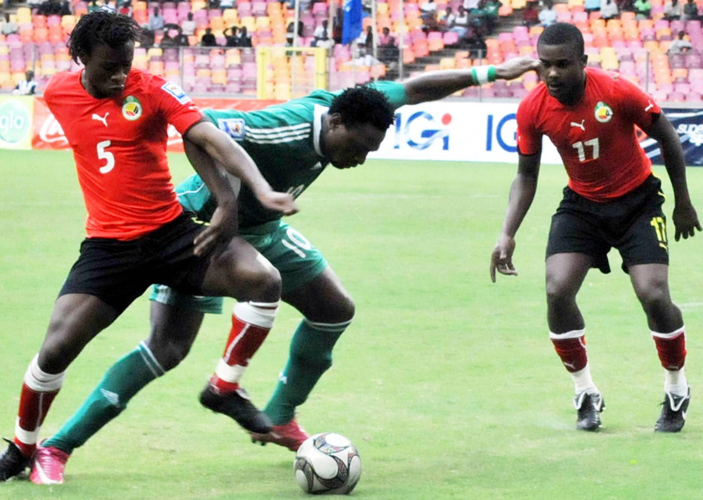 Michael Eneramo in action for Nigeria against Mozambique 