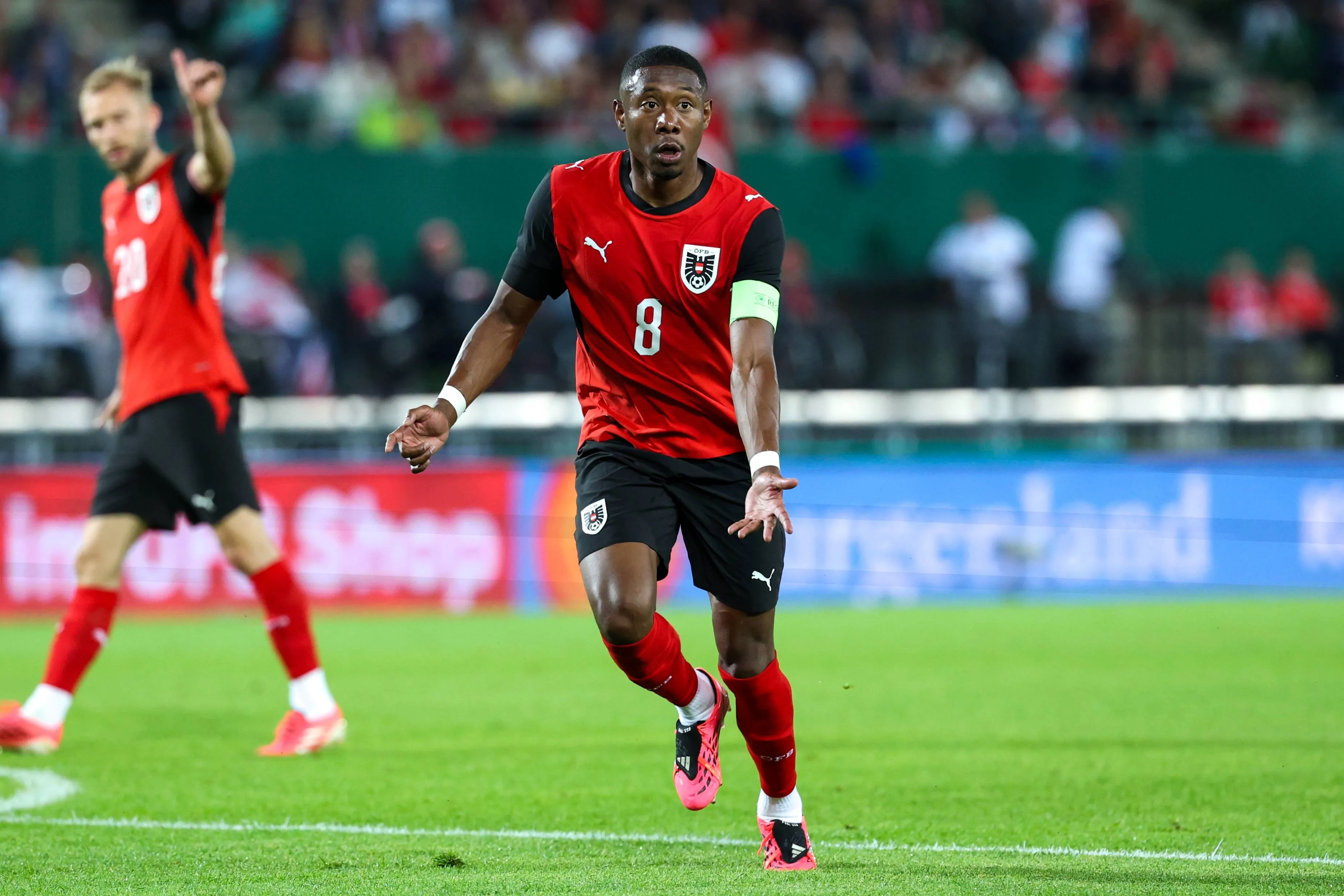David Alaba of Austria is in action