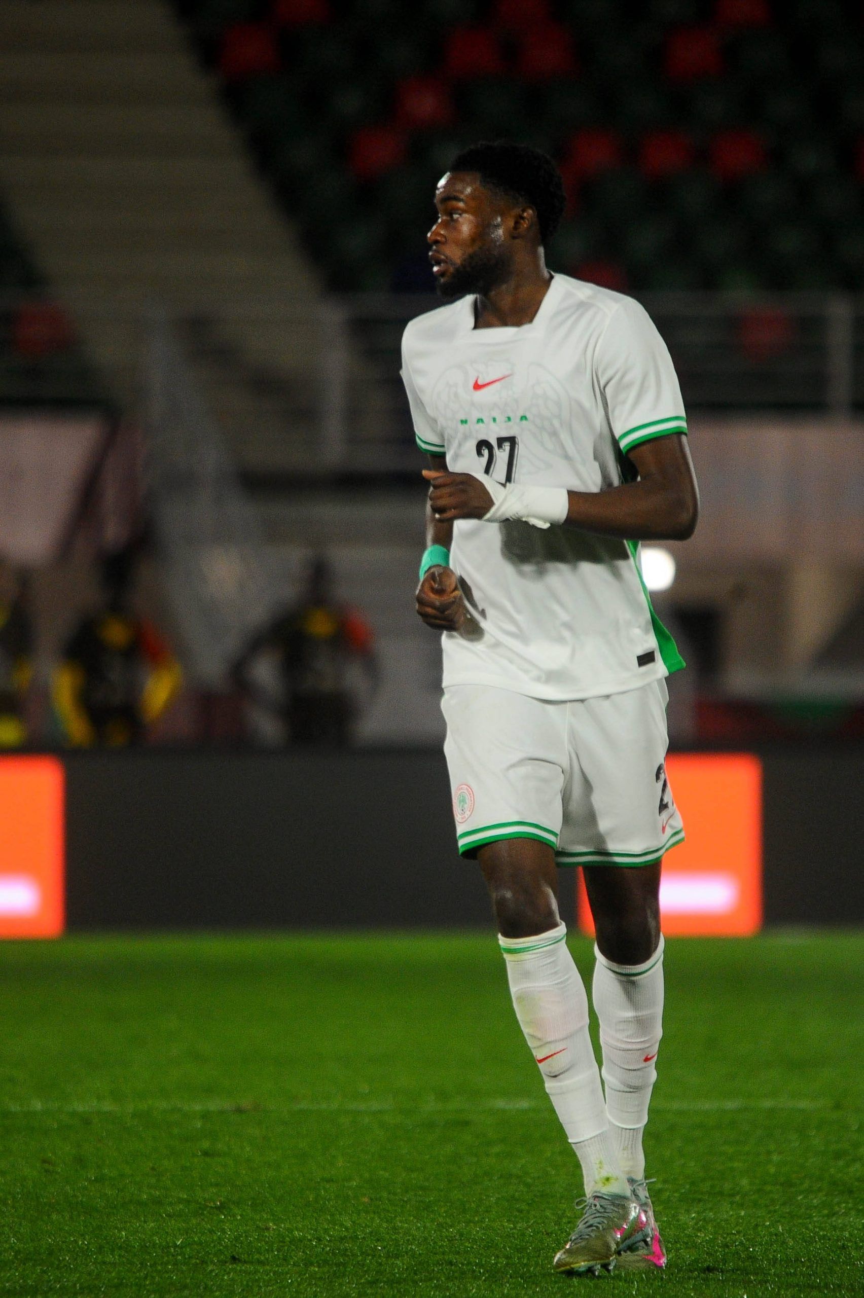 Ryan Alebiosu during the AFCON 2025 match between Uganda and Nigeria