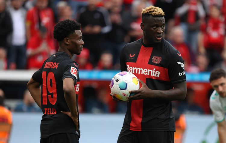 Nigeria and Bayer Leverkusen stars Nathan Tella and Victor Boniface 