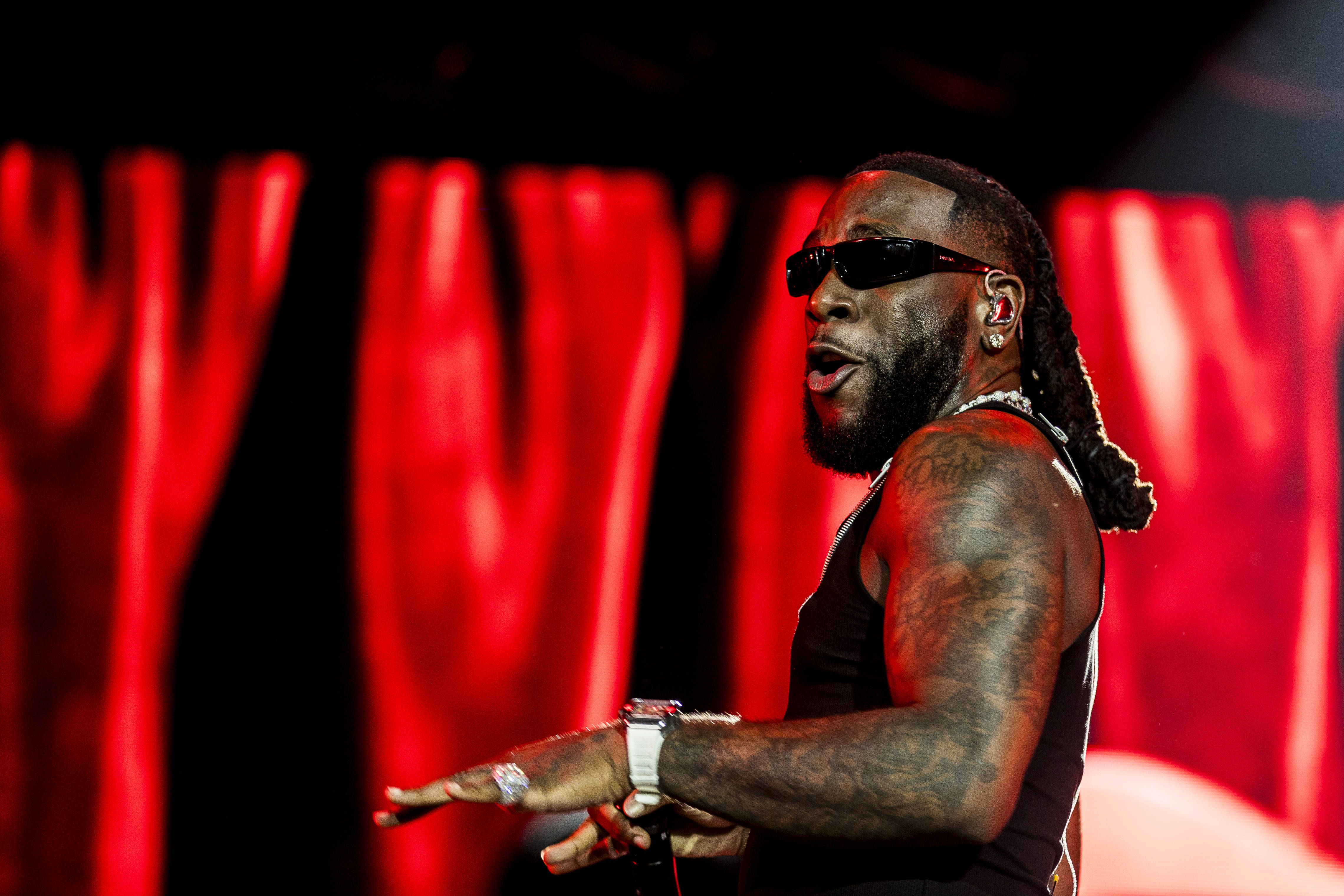 Nigerian singer and rapper Burna Boy performs a live concert during the Danish music festival