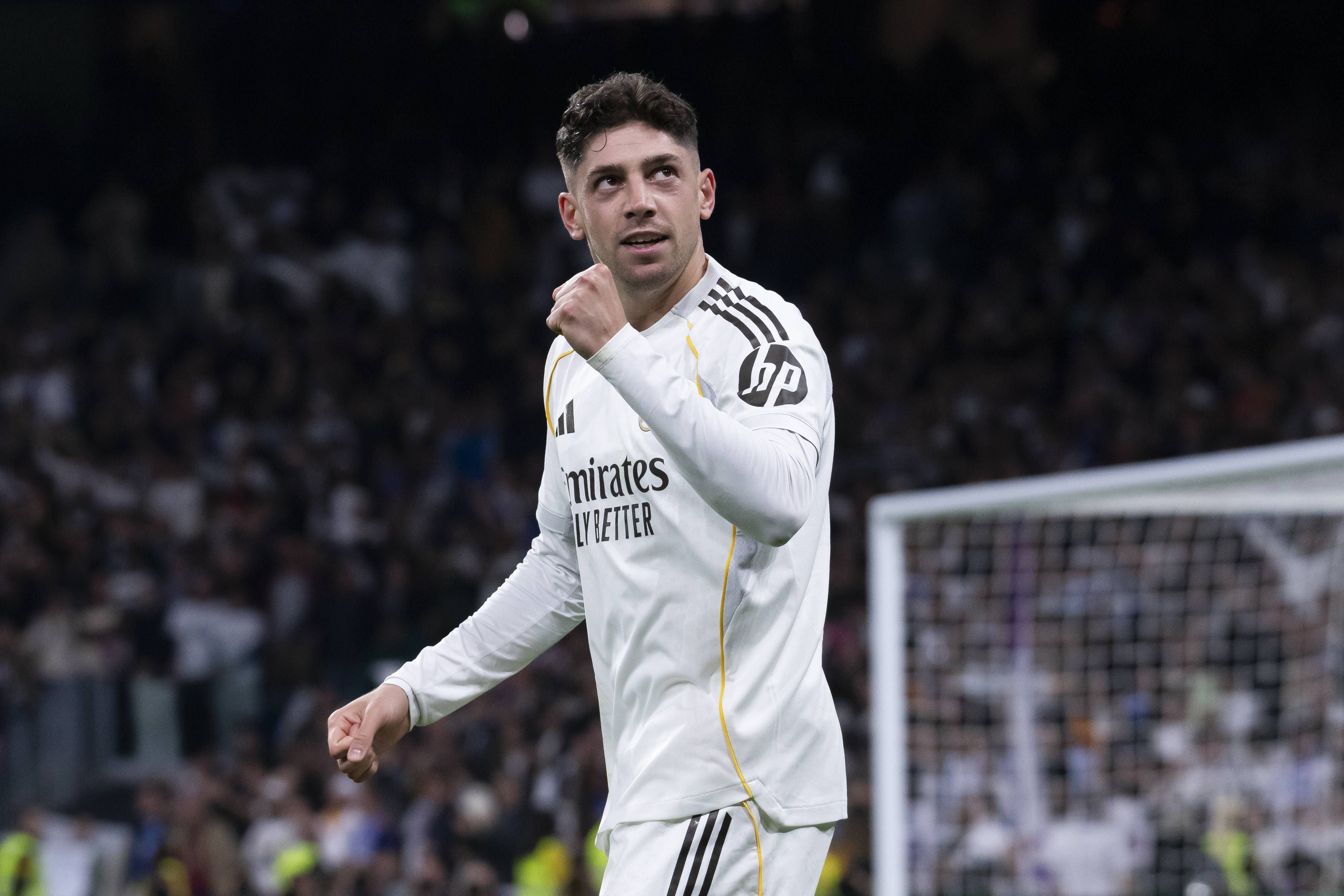 Federico Valverde celebrates a goal