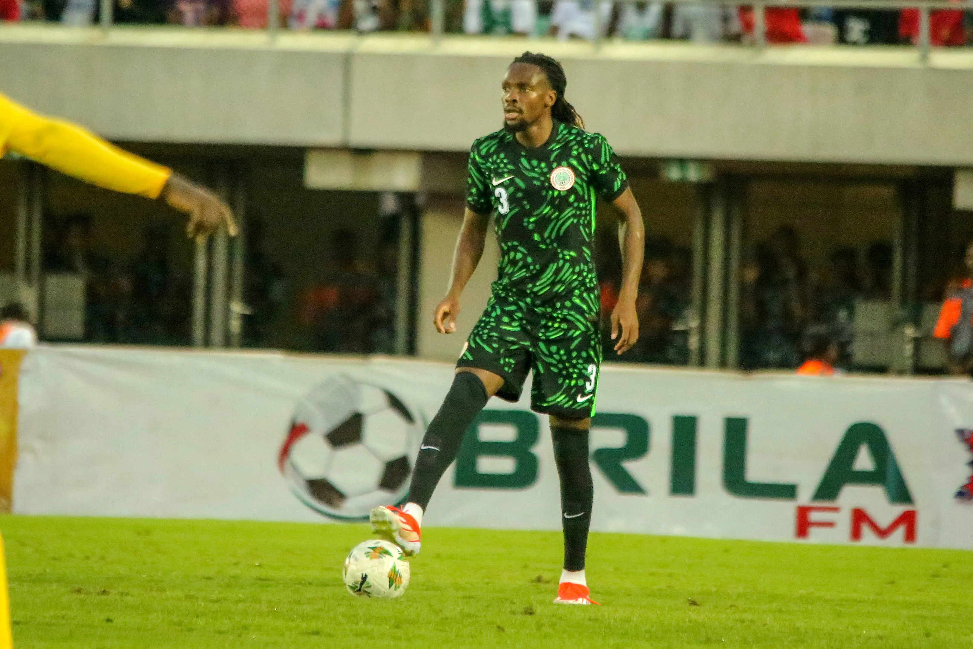 Olisa Ndah of Nigeria during the 2025 Africa Cup of Nations AFCON qualifier match between Nigeria and Benin Republic at Godwill Akpabio Stadium on September 7, 2024 in Uyo, Nigeria.