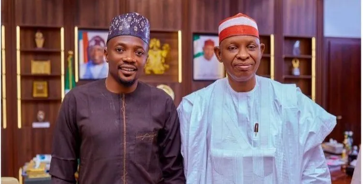 Super Eagles captain Ahmed Musa and Kano State Governor 