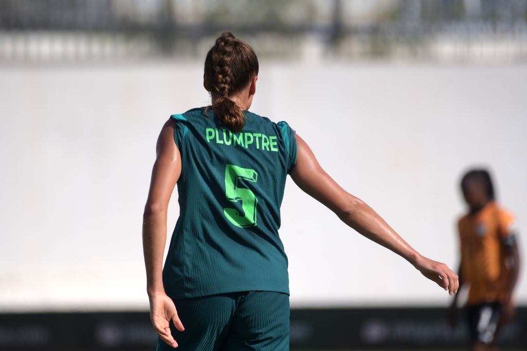 Ashleigh Plumptre in action for the Super Falcons of Nigeria against Zambia