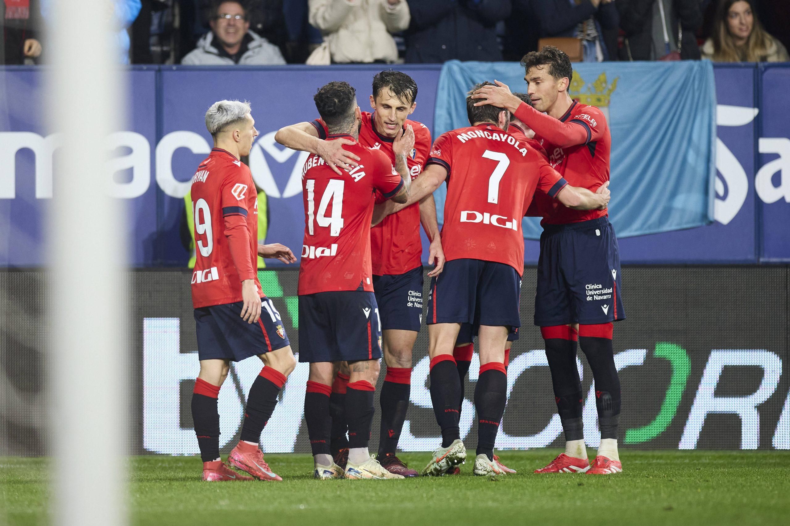 Osasuna players celebrating a goal (photo credit: Imago)