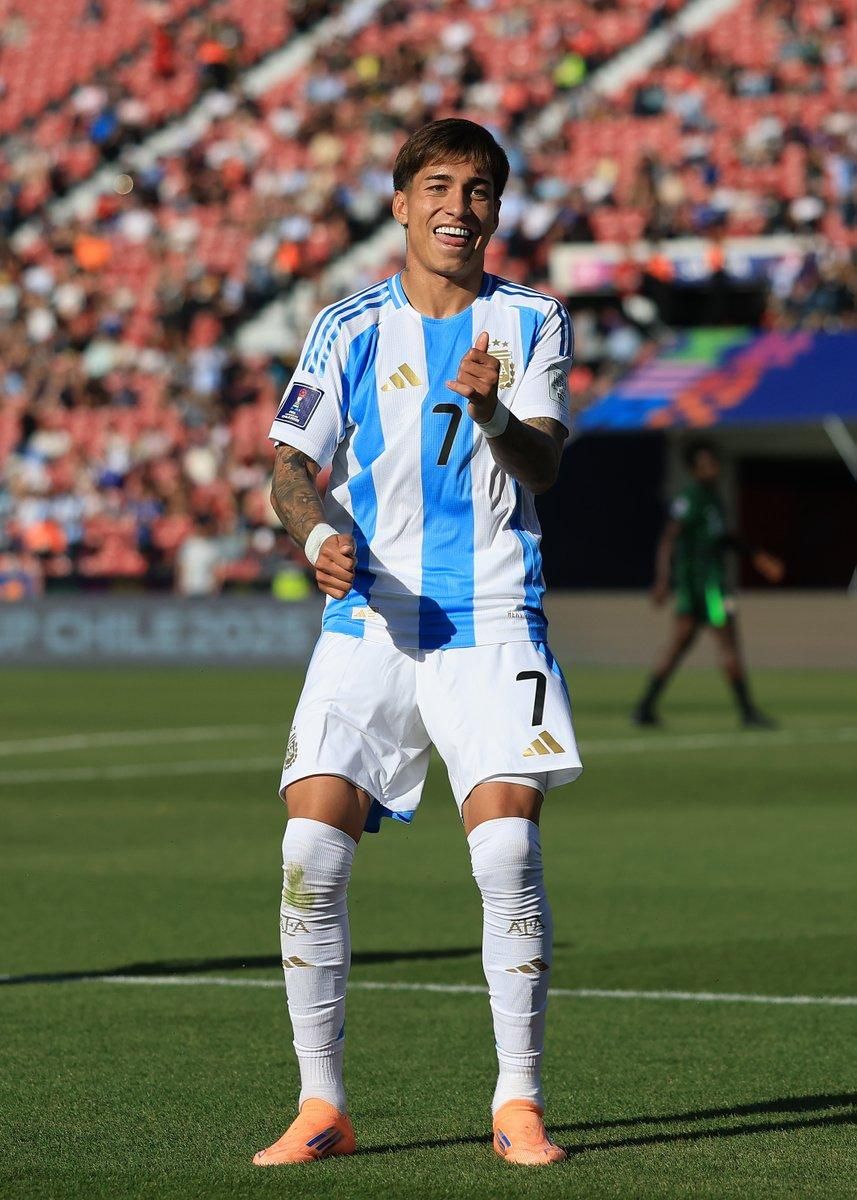 Maher Carrizo celebrates a goal for Argentina