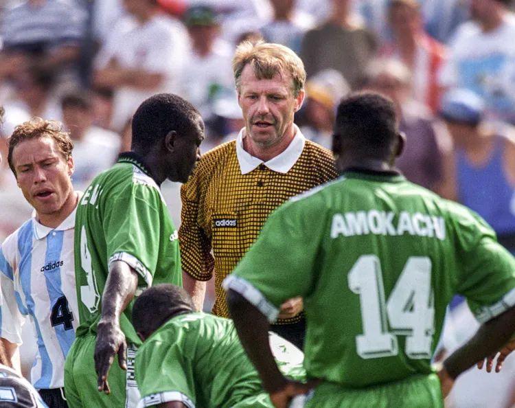 Super Eagles legends Rashidi Yekini and Daniel Amokachi