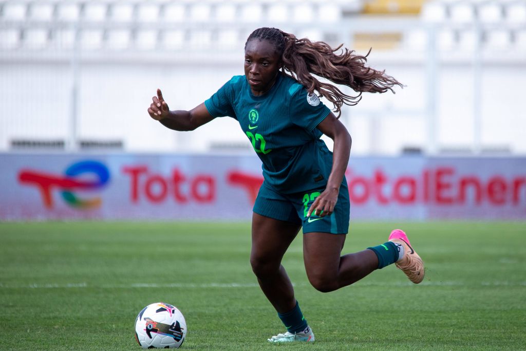 Alozie Michelle Chinwen during the 2024 Wafcon between Nigeria and Tunisia at the Stade Larbi Zaouli on July 6, 2025 in Casablanca, Morocco.