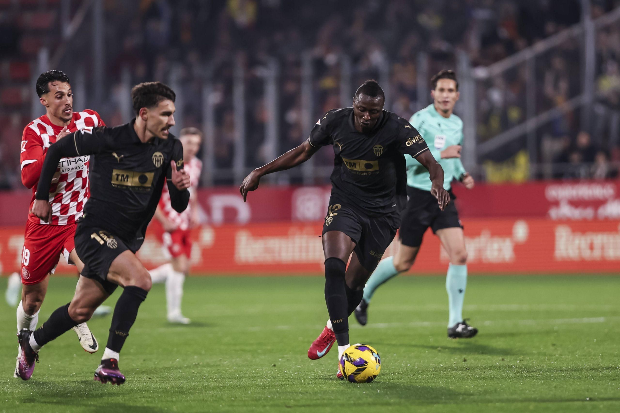 Umar Sadiq of Valencia CF in action during the Spanish league, La Liga