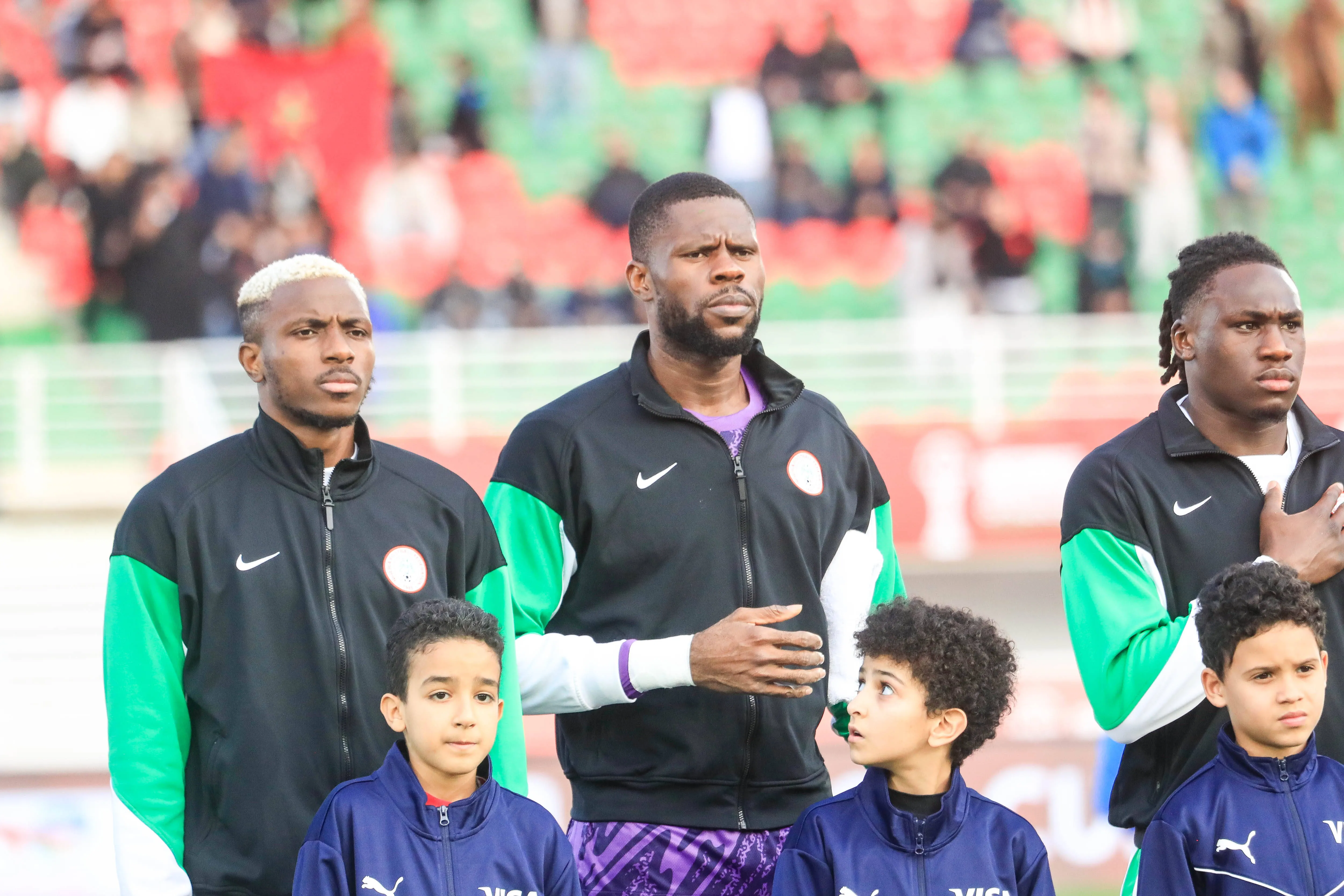 Victor Osimhen, Francis Uzoho and Calvin Bassey during the Africa Cup of Nations AFCON
