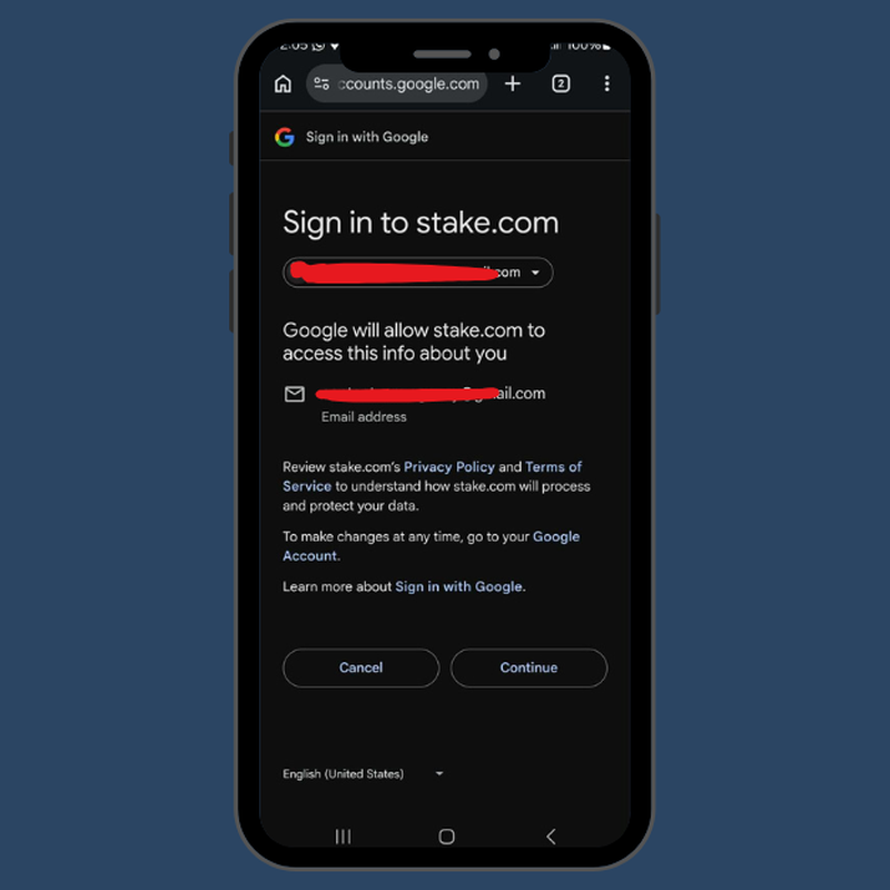 Stake registration using Google