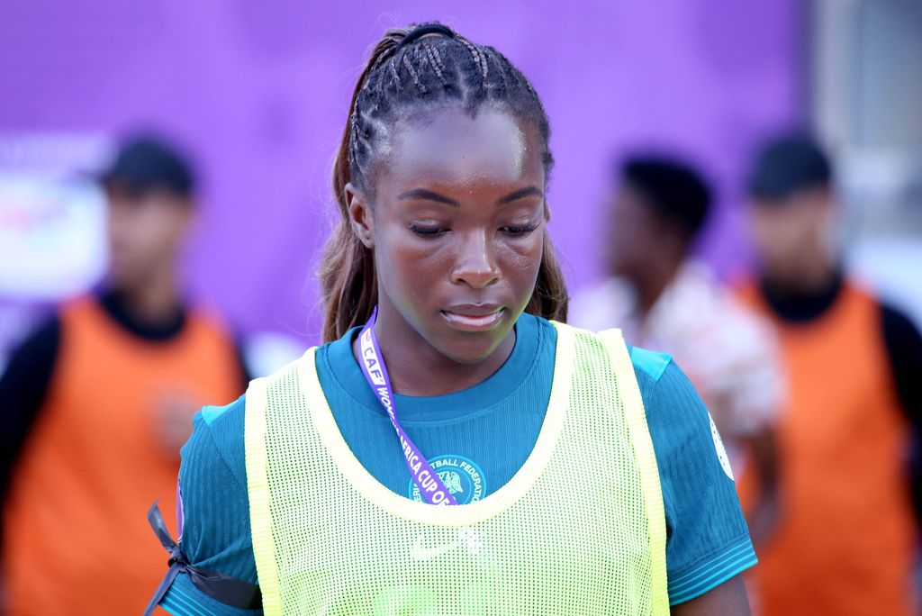 Michelle Alozie in action for the Super Eagles of Nigeria.