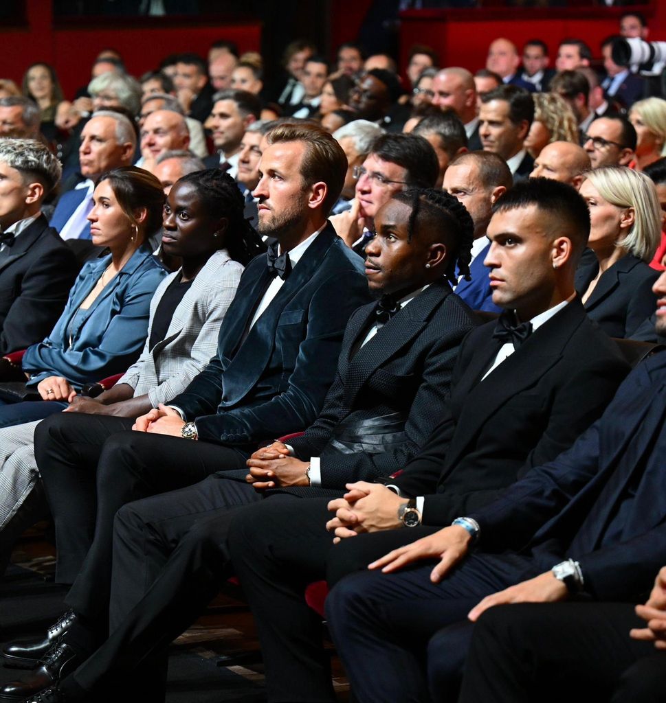 Lautaro Martinez, Ademola Lookman, and Harry Kane at the 2024 Ballon d'Or awards night in France