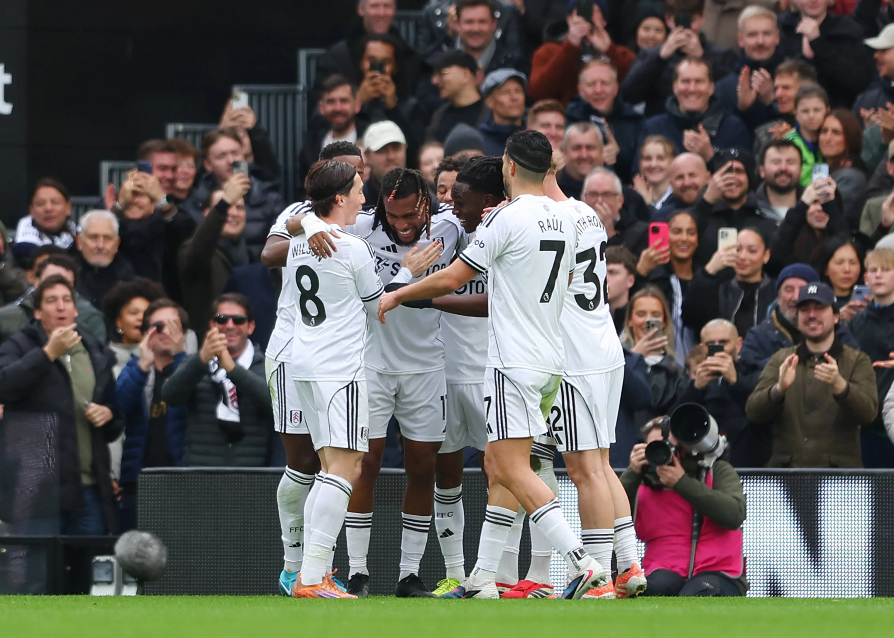 Fulham players celebrate
