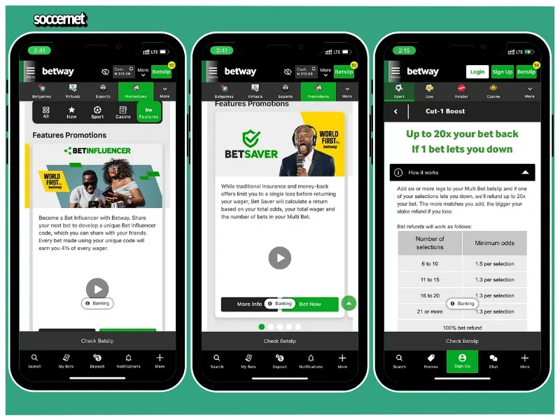 Betway review of the promotions page.