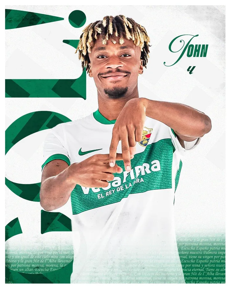 Nigeria and Elche midfielder John Nwankwo Donald 