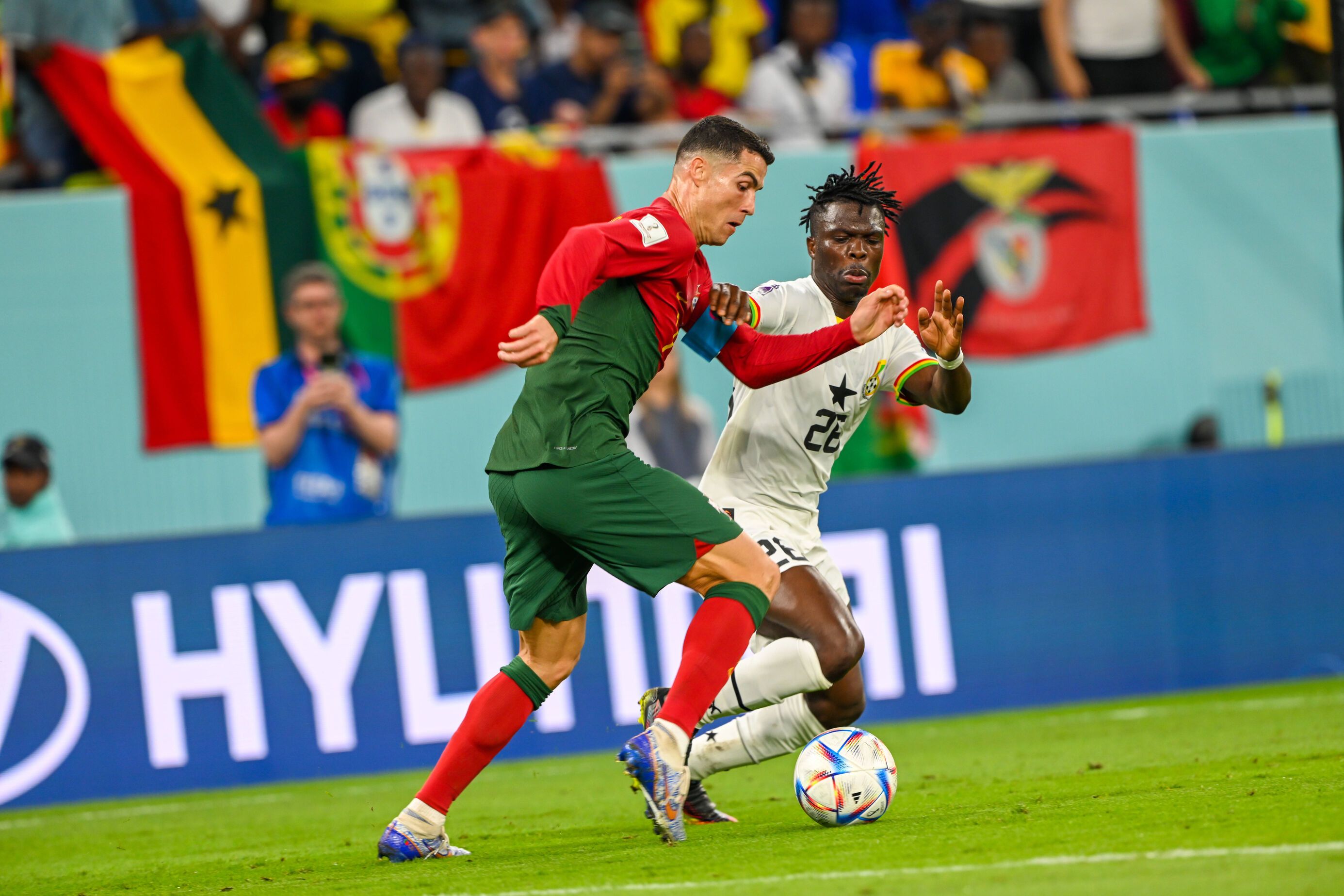 Cristiano Ronaldo in action against Ghana