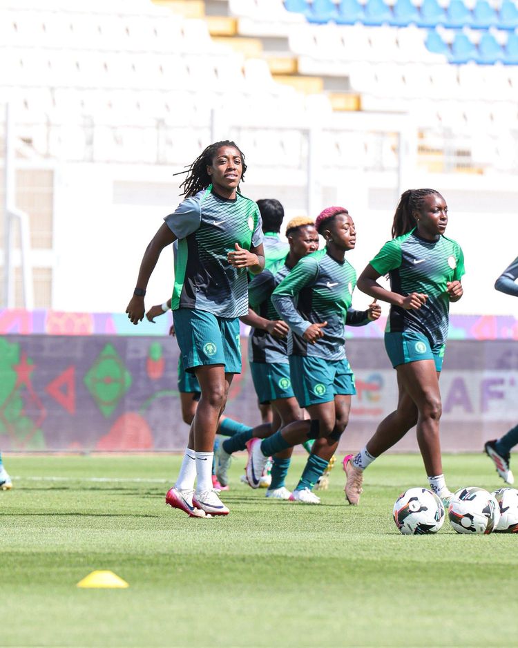Nigeria Super Falcons in training 