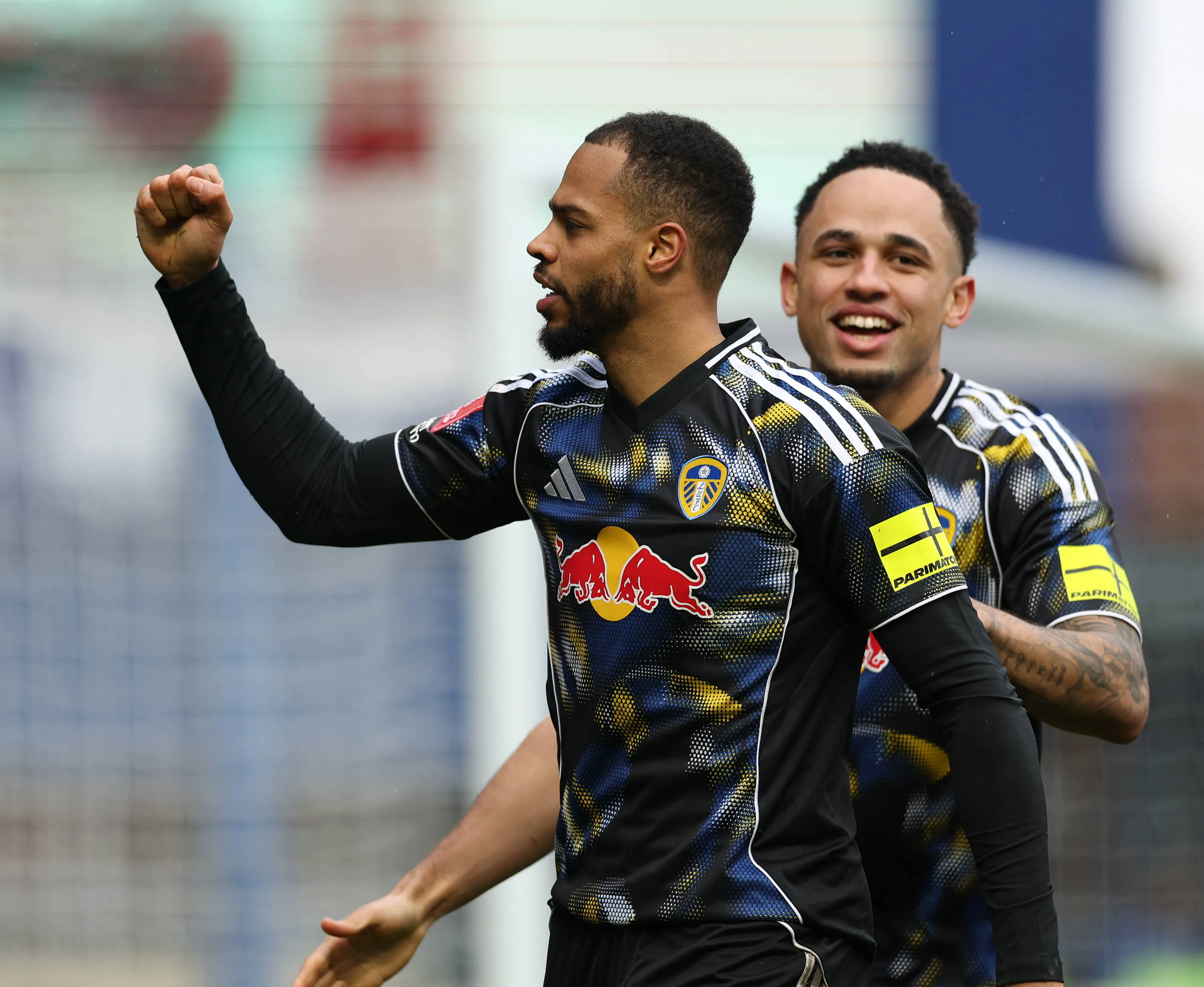 Lukas Nmecha  and Noah Okafor of Leeds United.
