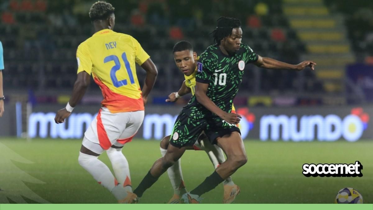 Israel Ayuma in action for the Flying Eagles of Nigeria