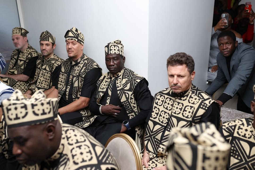 Eagles of Mali coaching staff at the government house in Mali