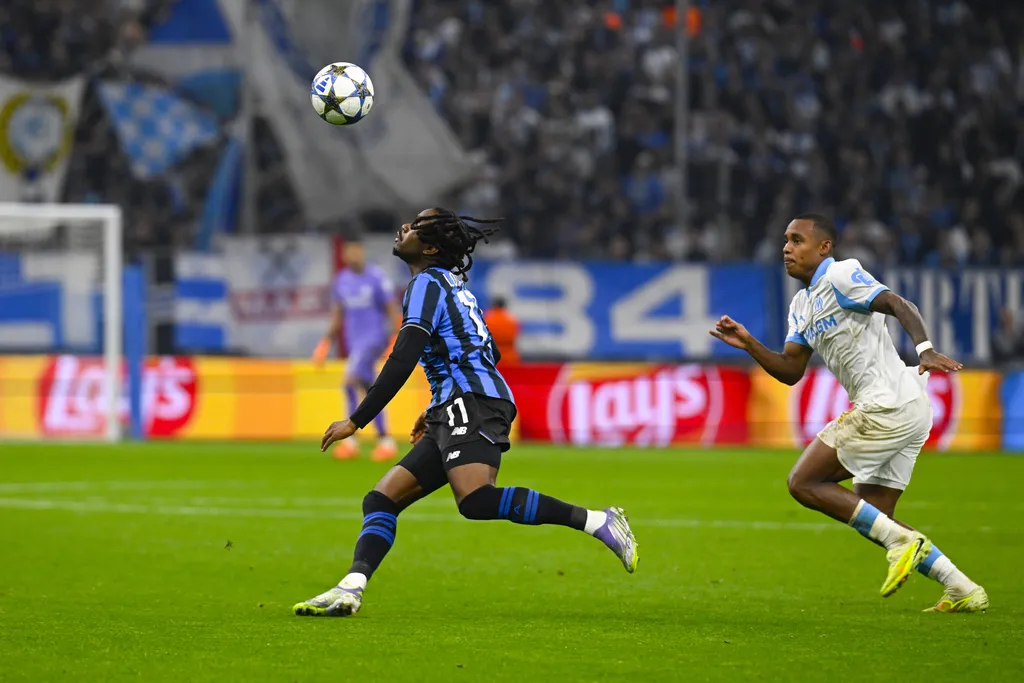 Ademola Lookman in action during the UEFA Champions League match between Olympique de Marseille and Atalanta