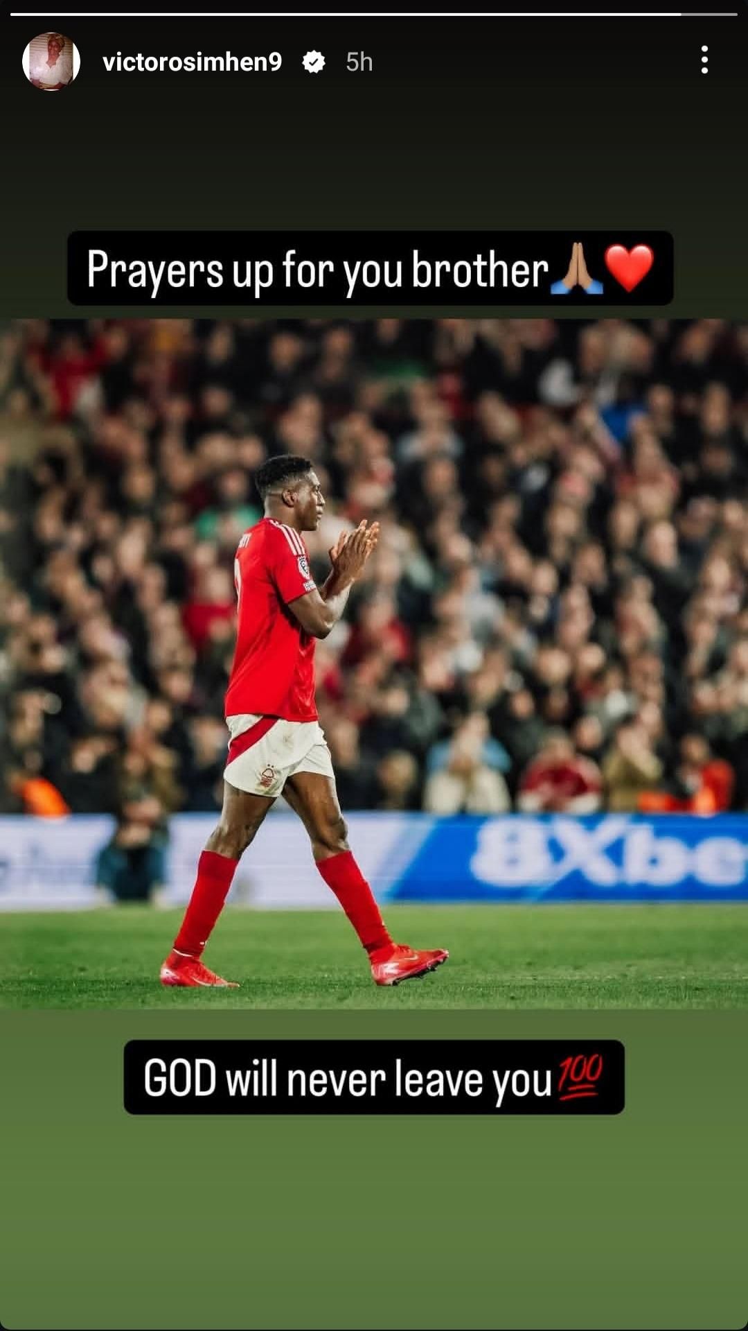 "God will never leave you"- Victo Osimhen, other Super Eagles stars rally round Taiwo Awoniyi after abdominal surgery