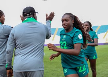 Photo: What did Super Falcons’ Oshoala wear on her wrist during WAFCON opener?