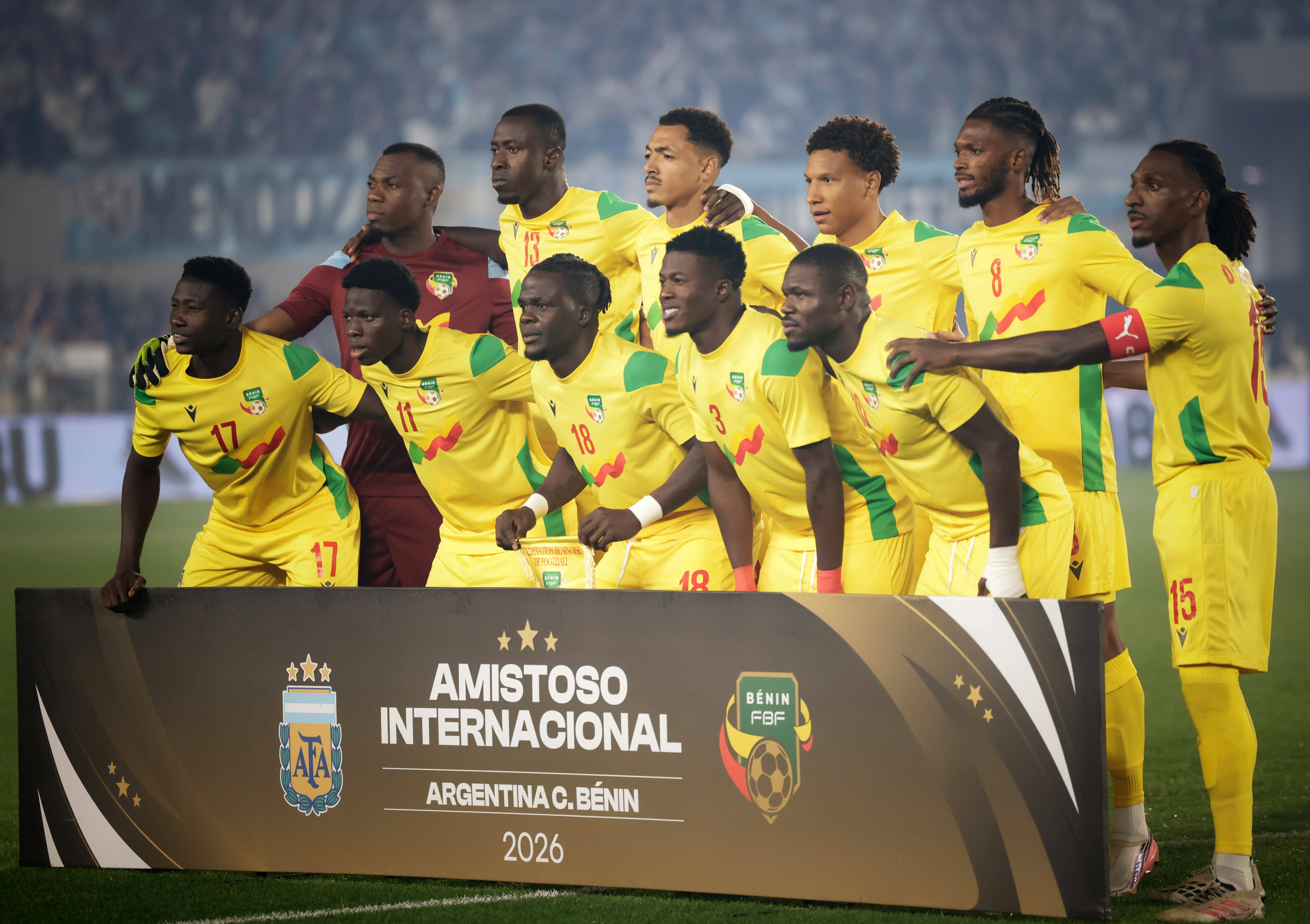 Picture of Benin squad during Lionel Messi s final Argentina game 