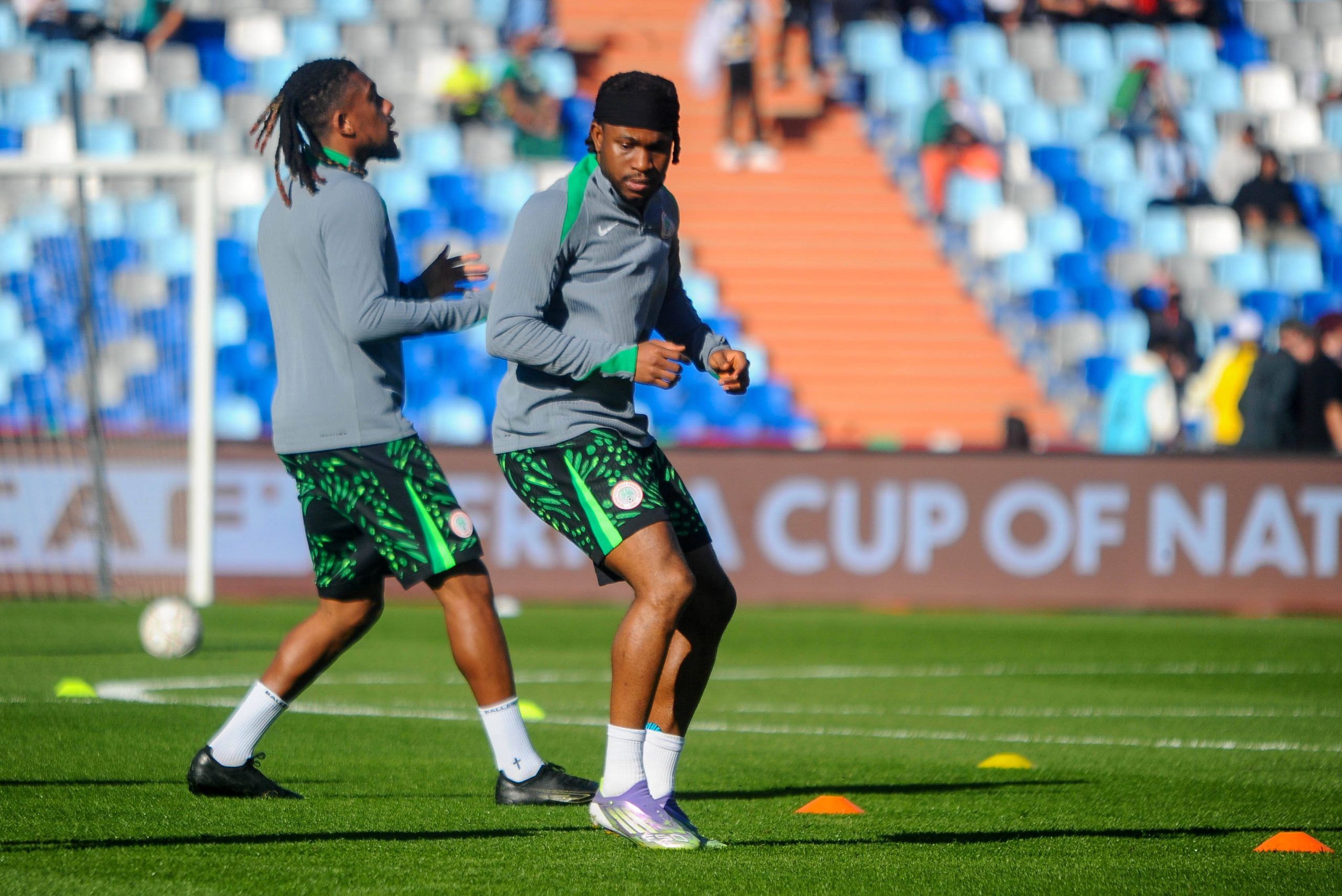 Ademola Lookman and Alex Iwobi, Nigeria during the AFCON match between Algeria and Nigeria