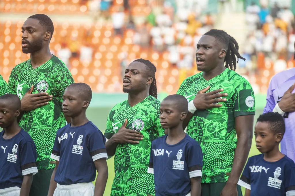 Nigeria players, Semilore Ajayi, Moses Simon and Calvin Bassey
