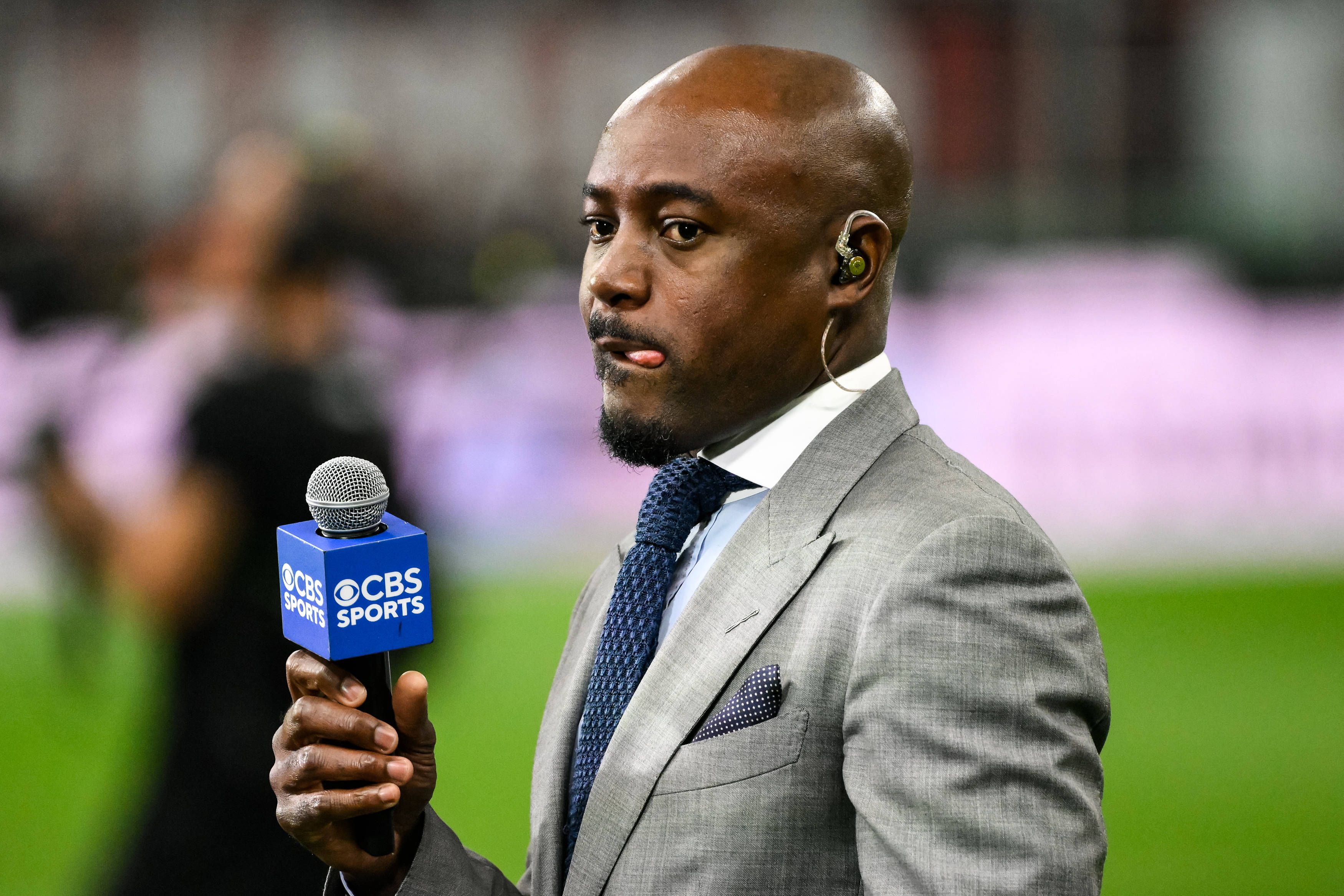Former player and CBS pundit Nigel Reo-Coker during the Serie A 2025/2026 football match between AC Milan and SSC Napoli at San Siro Stadium in Milano 