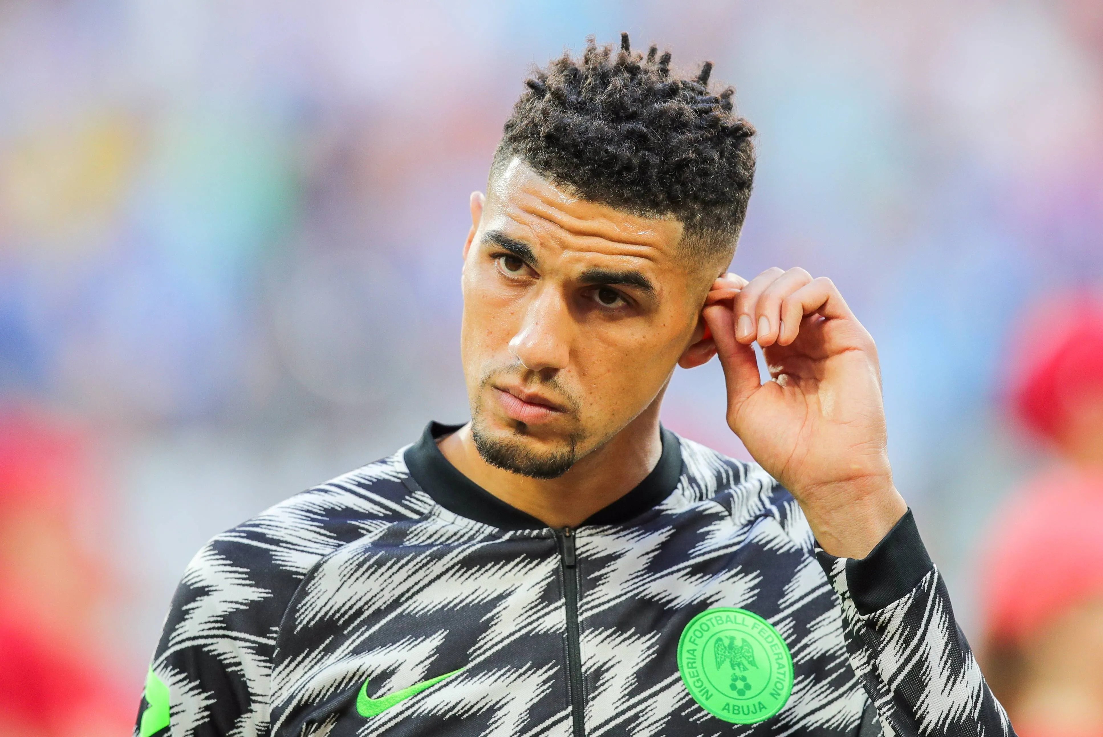 Nigeria's Leon Balogun looks on ahead of their 2018 FIFA World Cup WM Weltmeisterschaft Fussball Group D match against Iceland at Volgograd Arena Stadium. Team Nigeria won the game 2:0.