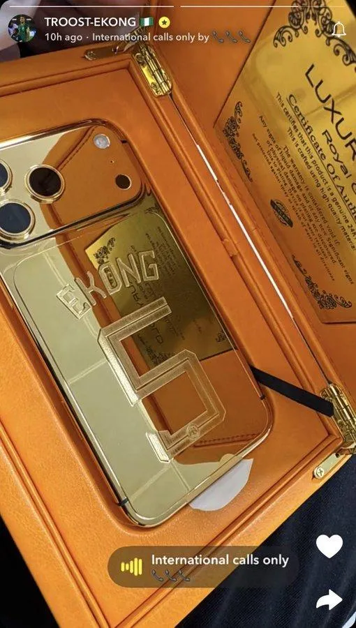 William Troost-Ekong's gold-plated iPhone 