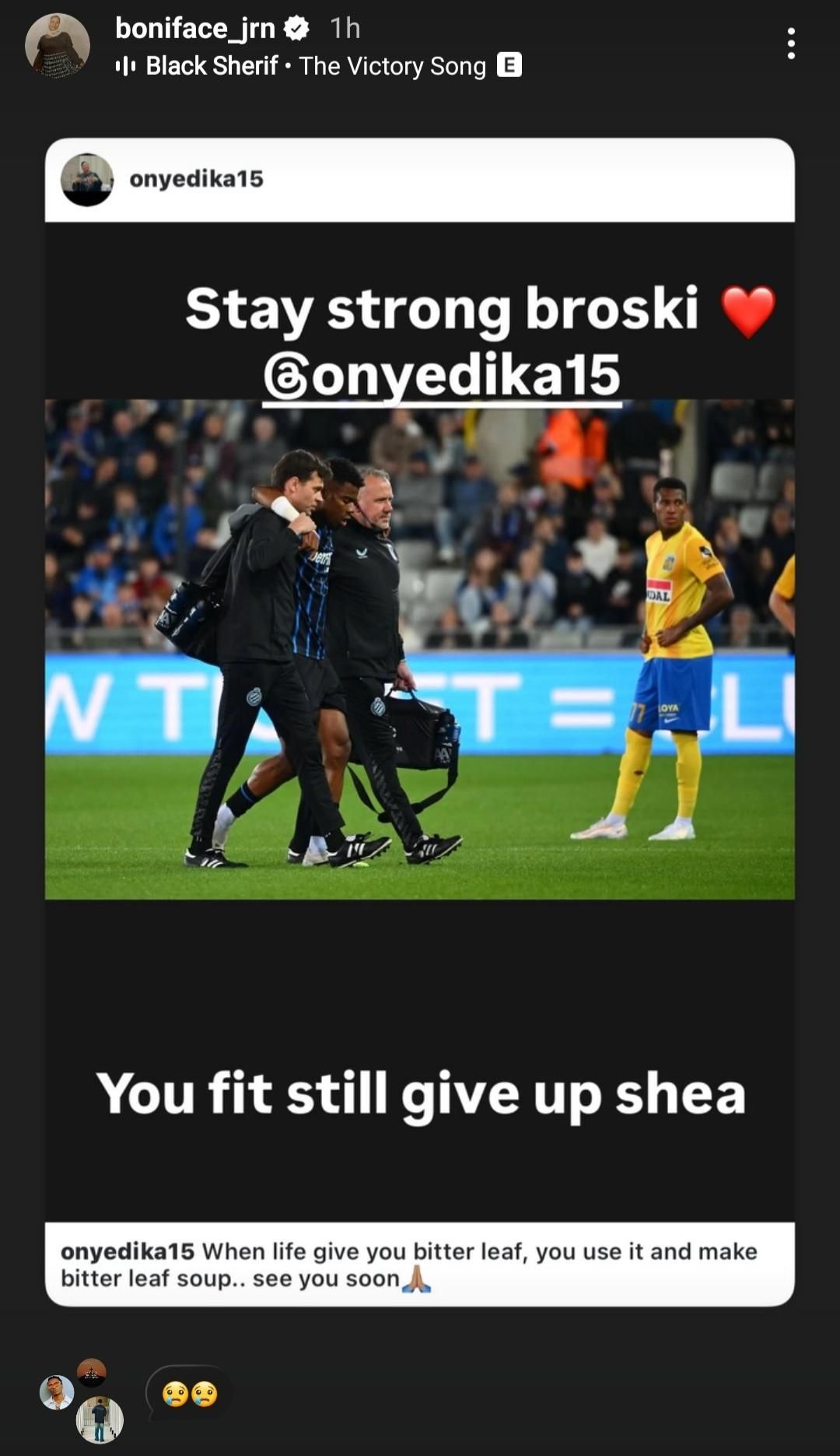 Victor Boniface sends strength to Raphael Onyedika