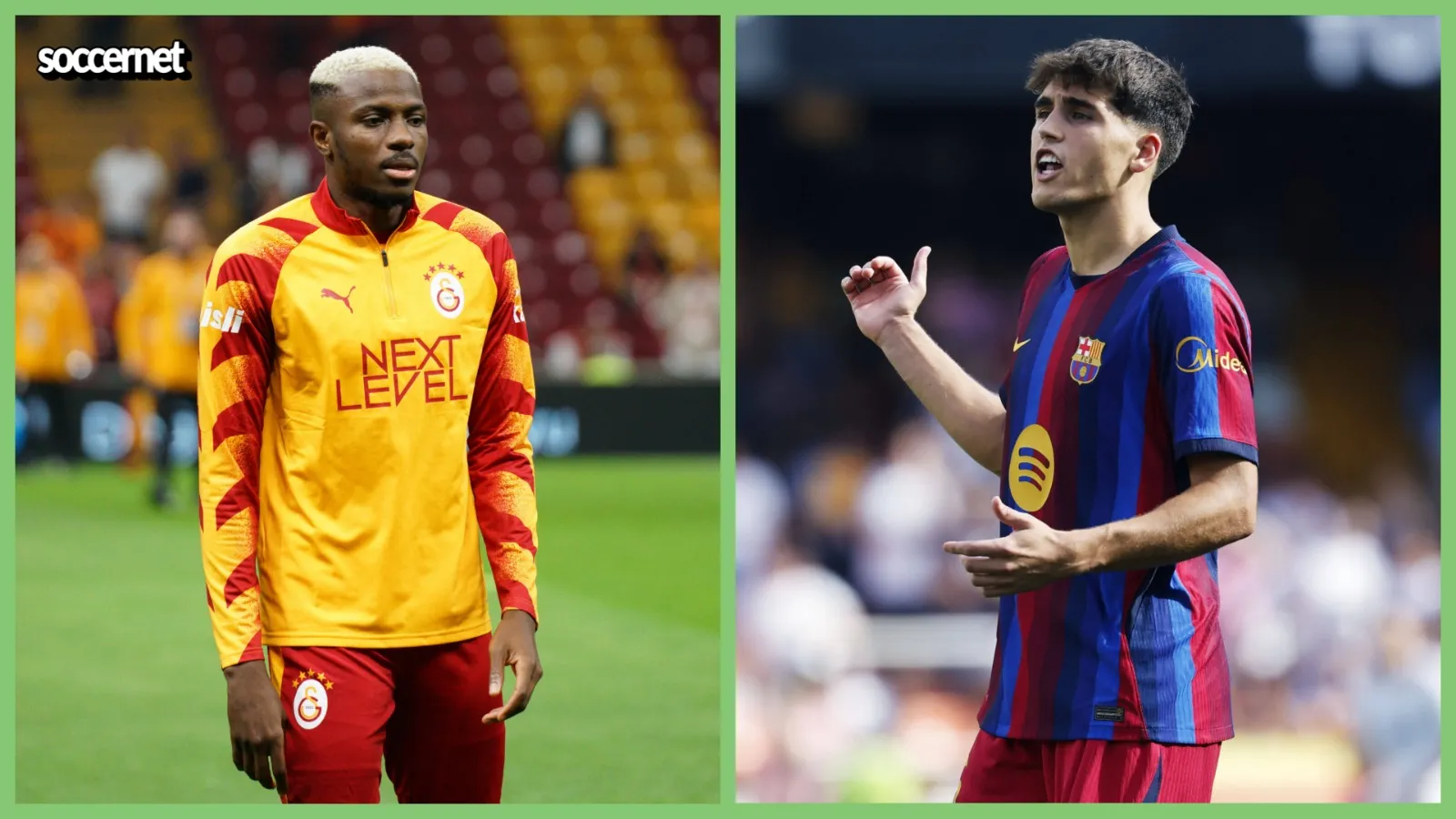 Victor Osimhen Galatasaray vs Pau Curbasi Barcelona