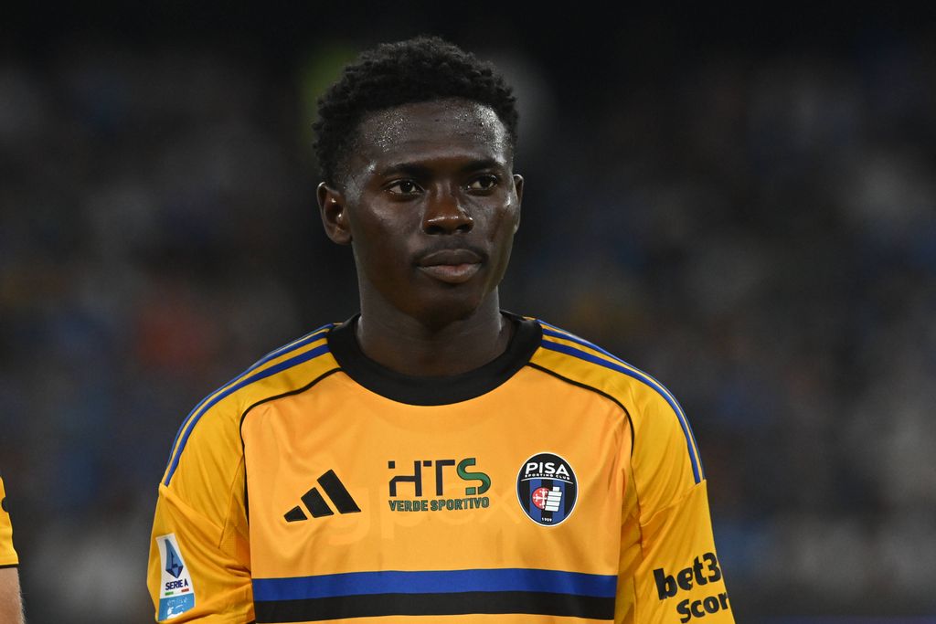 Ebenezer Akinsanmiro during the Serie A Enilive between SSC Napoli vs Pisa S.C. 1909, Final Score 3-2 Napoli Italy