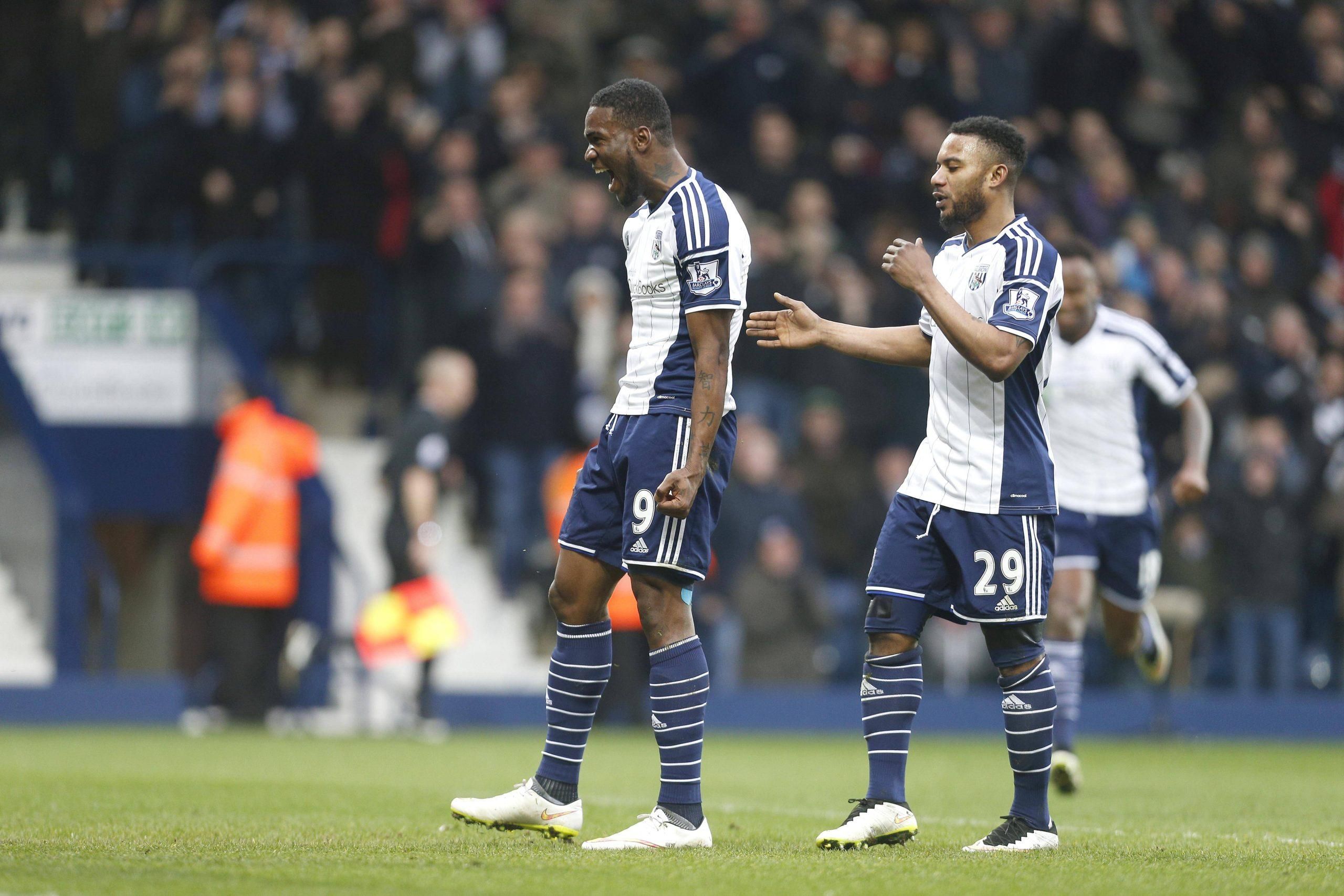 Brown Ideye of West Brom and Super Eagles celebrates scoring the first goal of the game Premier League - West Bromwich Albion vs Stoke City