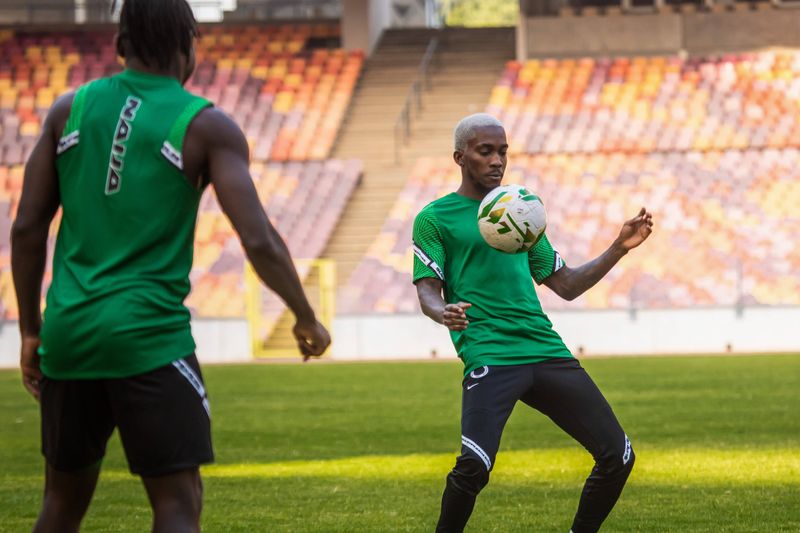  Henry Onyekuru in training with Super Eagles