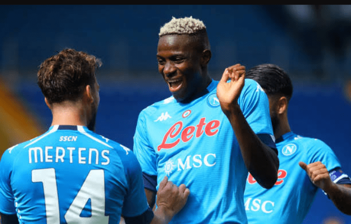 Victor Osimhen and former teammate Dries Mertens