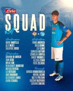 Napoli squad for the away fixture at Cremonese