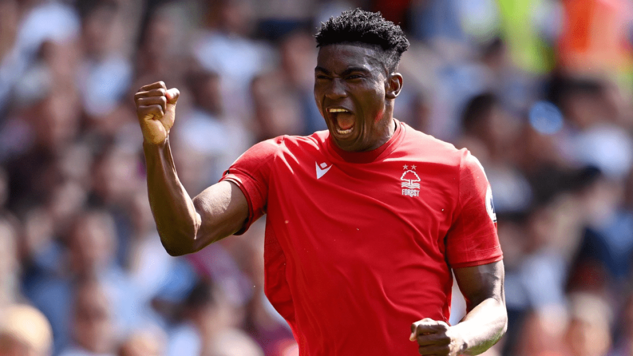 Photo: Taiwo Awoniyi delivers bible sermon after scoring in Forest vs West  Ham clash - Soccernet NG