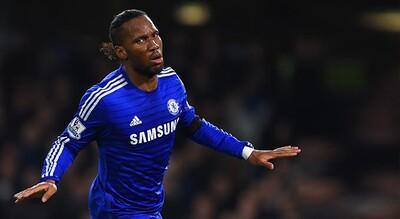 Chelsea's Didier Drogba celebrating a goal.