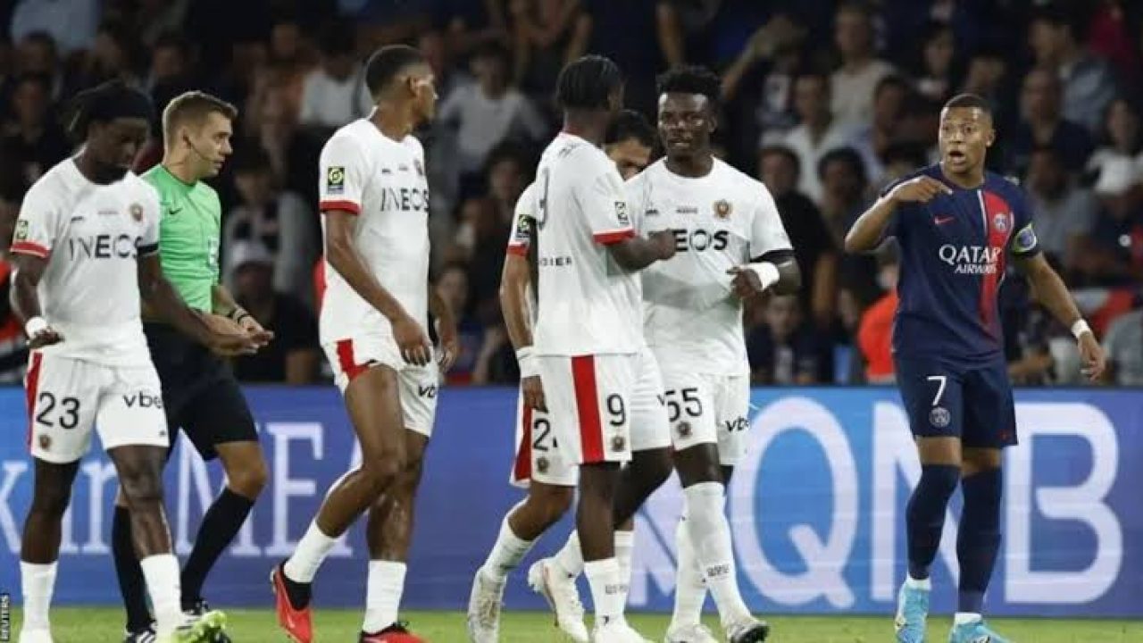 Nice shock Paris Saint-Germain with 3-2 in Ligue 1