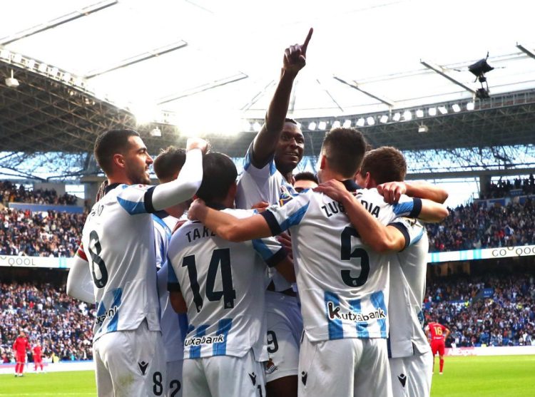 Sadiq Umar reacts after scoring worldie in Real Sociedad vs Sevilla clash