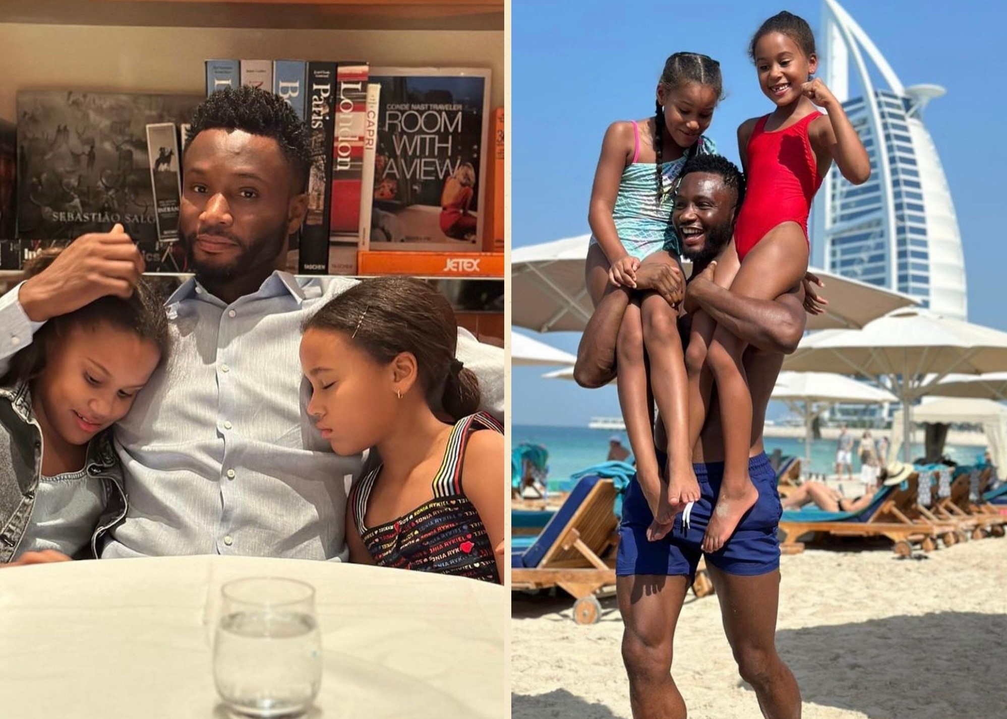 Photos: Chelsea Legend Mikel Obi celebrates birthday with twin daughters