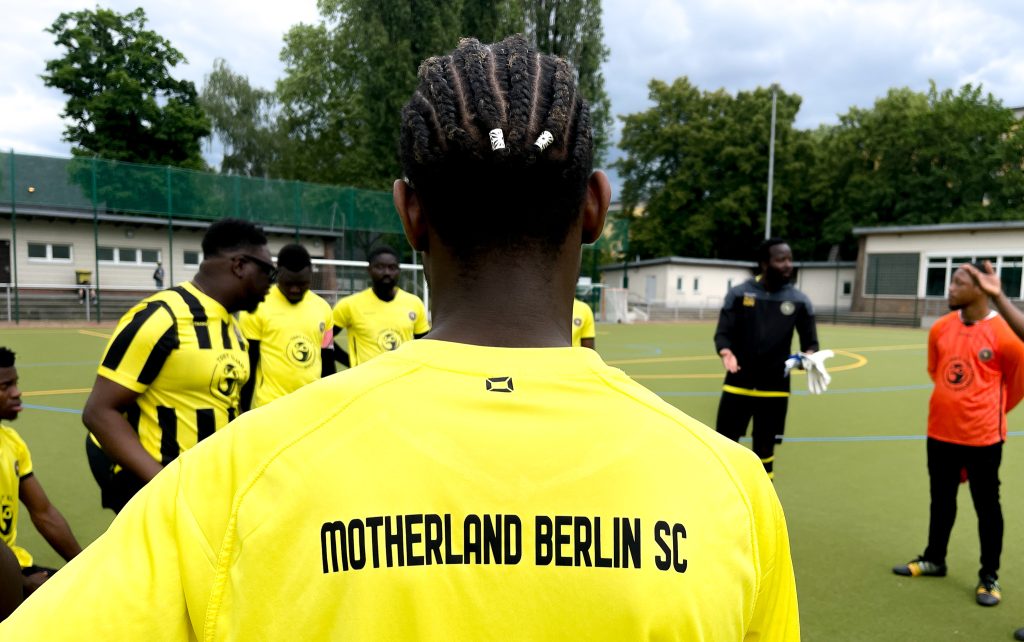 A player of the Motherland Berlin SC after a game against Welt Verein at the Cornelius Fredericks Sportplatz, Wedding, Berlin, on May 18, 2024. Photo by Lolade Adewuyi.
