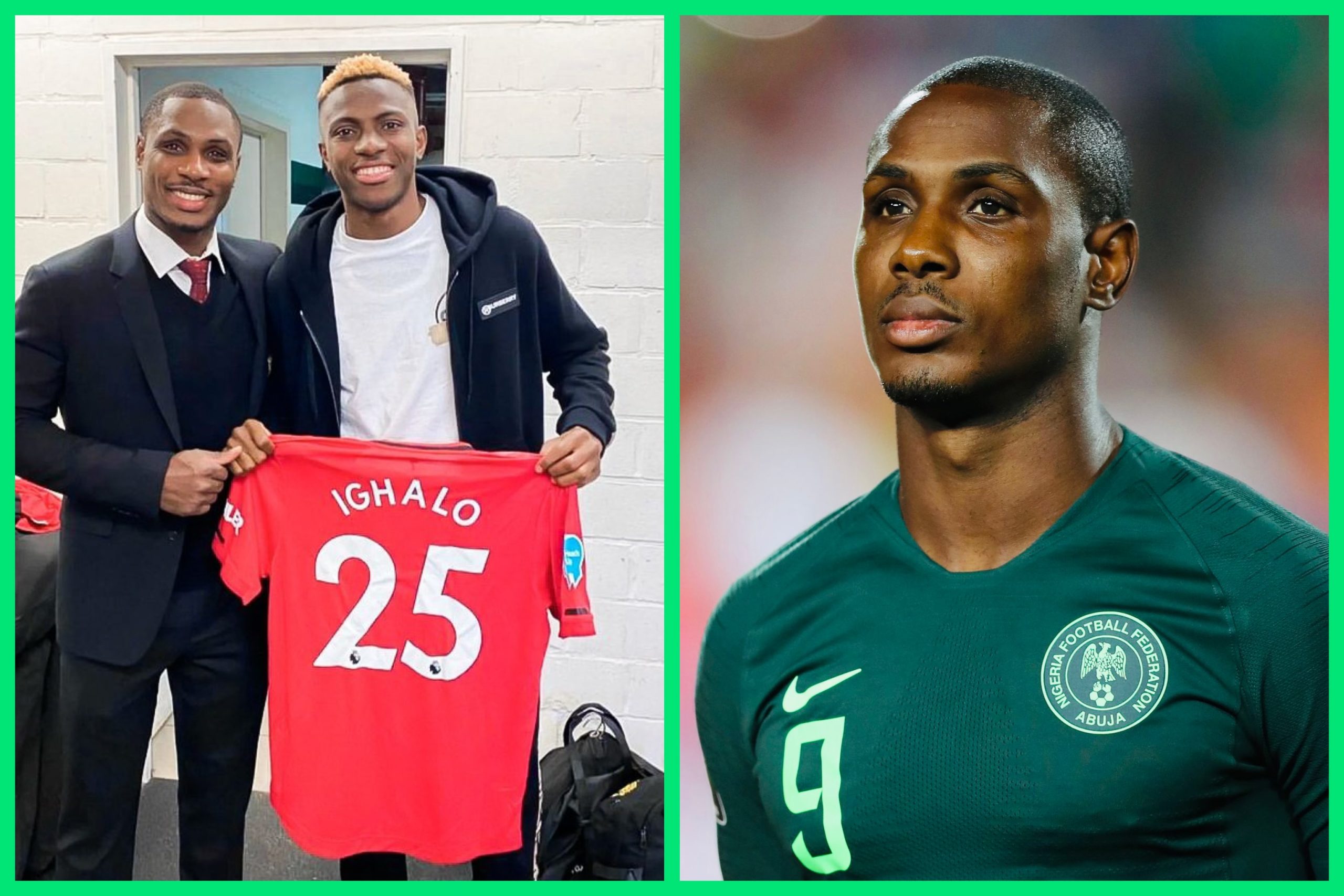Photo: Osimhen visits Ighalo after online rant on Finidi George